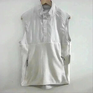 STYLUS |  Men's Microchip Grey Warm Fleece Button Up Collard Vest